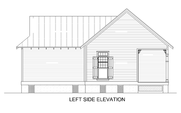 Left side elevation image of Hickory Pass - 500 House Plan